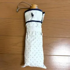 ポロラルフローレン　晴雨兼用 日傘　折りたたみ　ホフ白　紺 ドット