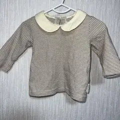 ストライプ柄長袖シャツ アイボリー/ベージュ