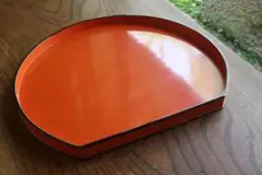 【輪島塗・美品】高級漆器 半月盆 溜塗 高台黒塗 半月膳 天然木 五客揃 共箱 天然木製漆塗 輪島塗 黒塗り半月盆 5客セット - 生活骨董と古布