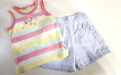 ミキハウスショートパンツかわいい 90サイズ 女の子　ウサギタンクトップ おまけ