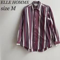 ELLE HOMME エルオム　シャツ　半袖　ストライプ　古着　M
