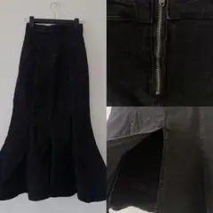 デニムマーメイドスカート　ブラックカラー　細身