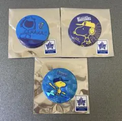 横浜Denaベイスターズ スヌーピーコラボ 缶バッジ 3点セット メルカリ便