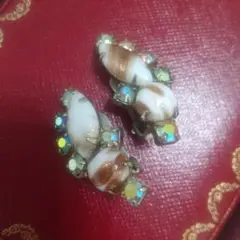 ☆イタリアVintage☆ビジュー付きの華やかなイヤリング