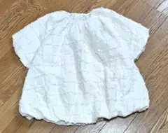 美品 ママラク 半袖 トップス 140 アイボリー バルーン バースディ