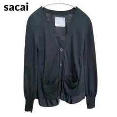 【美品】sacai　サカイ　ドッキングカーディガン　ブラック　日本製　Mサイズ