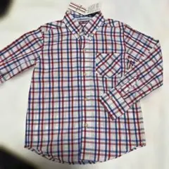 【新品】Donkey Jossy 綿100%チェック柄長袖シャツ 120cm