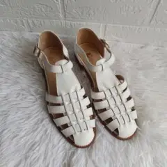 【美品】PASCUCCI グルカサンダル レザー アンクルストラップ 36