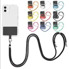 【色:ダークブルー】 スマホショルダーストラップ　150cm 長さ調節可能