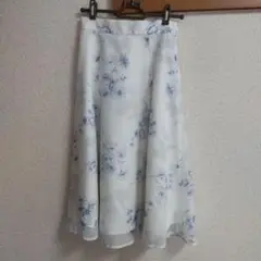ミッシュマッシュ フレア スカート ブルー 花柄 送料込み