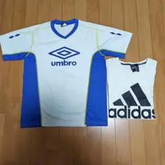 umbro サッカーウェア 白 青 Sサイズ