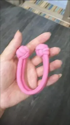 ピンクノット付きヘアゴム