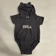 週末限定 UCLA フード付きロンパース 黒 70-80