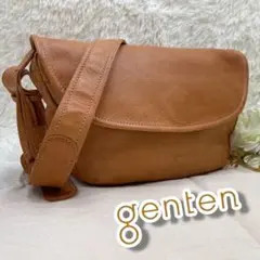 極美品★genten メッセンジャーバッグ オールレザー キャメル 本革