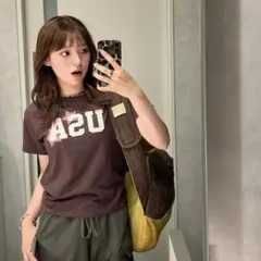 USAレタリングTシャツnugu