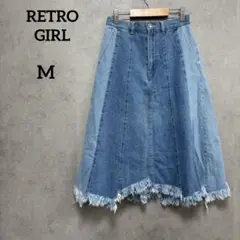 RETRO GIRL レトロガール　デニムスカート　フリンジ　M