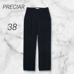 PRECIAR スラックス アンクルパンツ テーパードパンツ ブラック 38