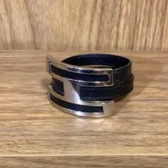 HERMES エルメス プスプス シルバー金具 レザー ブレスレット
