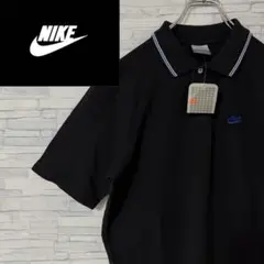 【新品未使用】NIKE ナイキ 半袖 ポロシャツ 刺繍ロゴ ブラック M