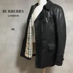バーバリーロンドン　シングルライダース　ラムレザー　ノバチェック　ダブルジップ 美品Burberry London ラムレザージャケットノバチェックL