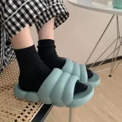 【25〜25.5】 マカロンスリッパ ブルー シャワーサンダル ルームシューズ