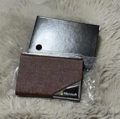 Microsoft 名刺入れ カードケース レザー/ステンレススチール