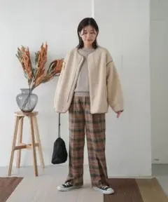 アーバンリサーチドアーズ ウール混ボアショートブルゾン