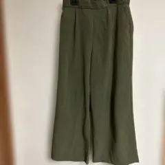 スクロール　ワイドパンツ　Lサイズ　カーキー