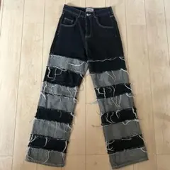 WHOOWAP パッチワークデニム ブラック