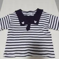 セーラー襟 ストライプ Tシャツ