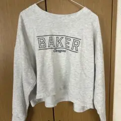 BAKER Oregon ロゴ グレー 長袖トップス M
