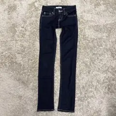 ✨️美品✨️ MOUSSY マウジー パウダー スキニー ホワイトステッチ 濃紺