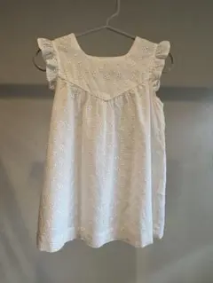 《美品》PETIT BATEAU プチバトー フリル刺繍ワンピース 18m