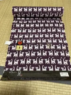 新品未使用　反物　襦袢　猫　正絹　絹100%　京友禅