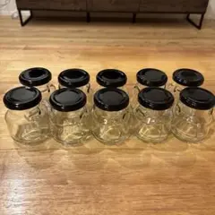 ＊使用済みガラス瓶：黒い蓋付きガラス瓶 10個セット