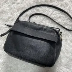 マルコビアンチーニ ショルダーバッグ 2way シボ革 レザー ブラック ハンド