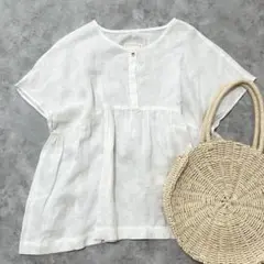 マガリ MAGALI リネン100% ペプラムブラウス