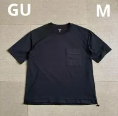 GU ドライ ユーティリティポケットTシャツ 黒 M ドローコード テックT