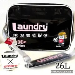 【新品】UMBRO×Laundry コラボ エナメルバッグ 黒ピンクL