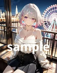 AI美女 アニメ イラスト A4 ポスター 彼女と遊泳船デート@253