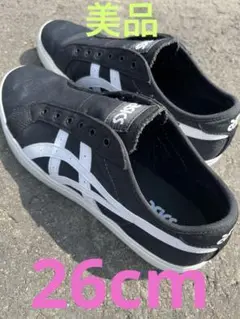 [美品]asics スリッポン　スニーカー　ブラック