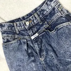 BLUE WAY ブルーウェイ テーパード タックデニム ケミカルウォッシュ