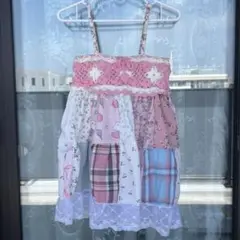 ハンドメイド キャミソール パッチワーク風