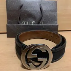 美品 GUCCI グッチベルト インターロッキングG