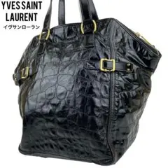 ✨美品 イヴサンローラン ハンドバッグ ダウンダウン パテント エナメル 黒