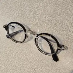 機械式ハイカラロイドフレームグラス 伊達メガネ ラウンド 丸縁