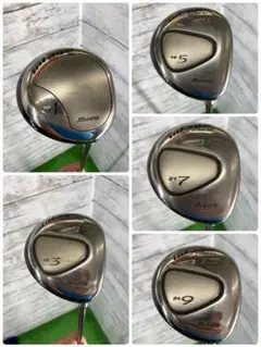 ミズノintage 1・3・5・7・9番ウッド Rシャフト 5本セット