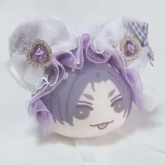 ヘッドドレス おまんじゅう ちびぐるみ ブルーロック ぱぺっと 猫耳紫Wリボン