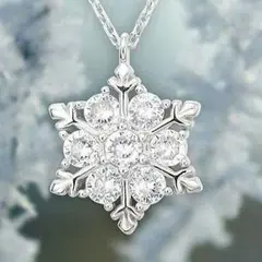❤限定1点❤ネックレス ホワイトゴールド ダイヤモンド 雪 プレゼント 結婚式