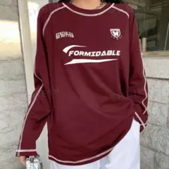 長袖 ロンＴ ロゴ入り長袖Tシャツ レッド 赤
